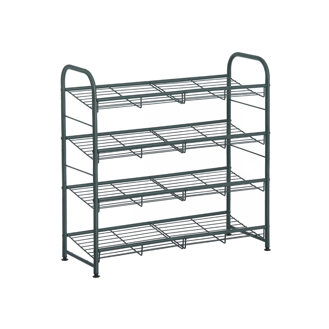 4 Tier Shoe Rack With Metal Shelves – product view 3 | Ridgefield Furniture