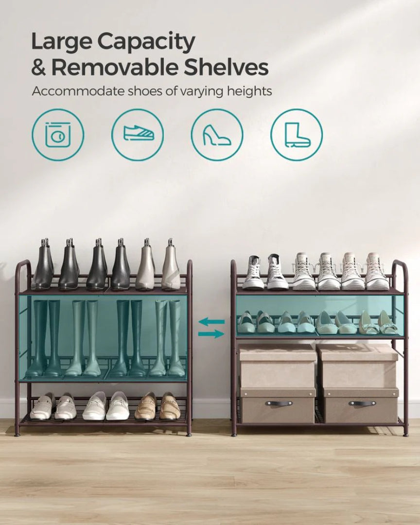 4 Tier Shoe Rack With Metal Shelves – product view 5 | Ridgefield Furniture