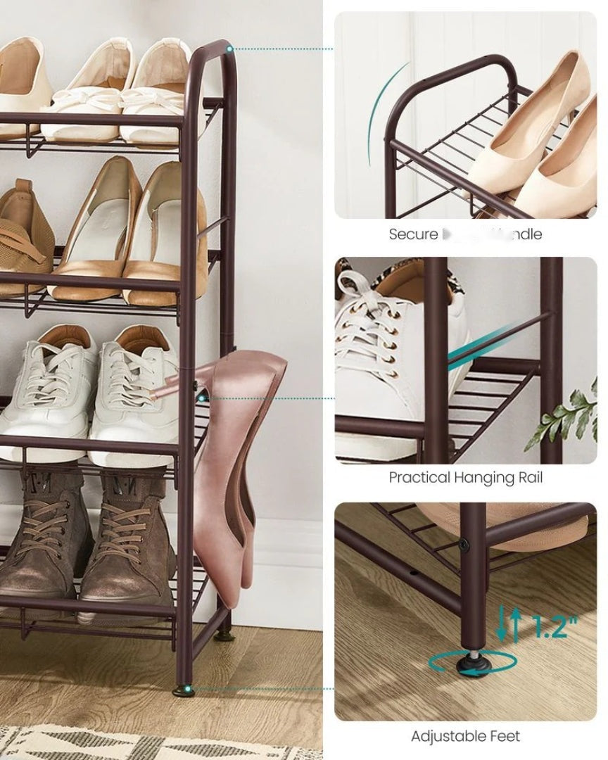 4 Tier Shoe Rack With Metal Shelves – product view 8 | Ridgefield Furniture