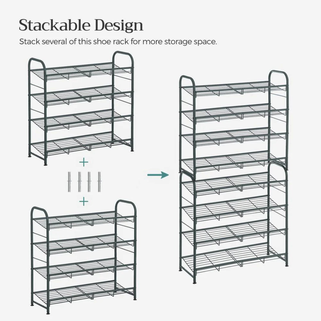 4 Tier Shoe Rack With Metal Shelves – product view 15 | Ridgefield Furniture