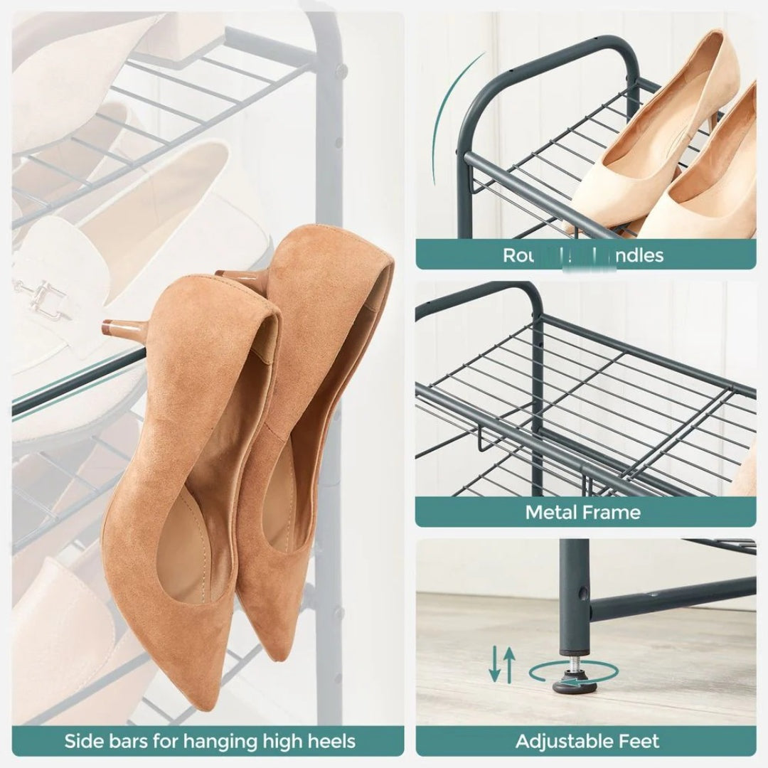 4 Tier Shoe Rack With Metal Shelves – product view 16 | Ridgefield Furniture