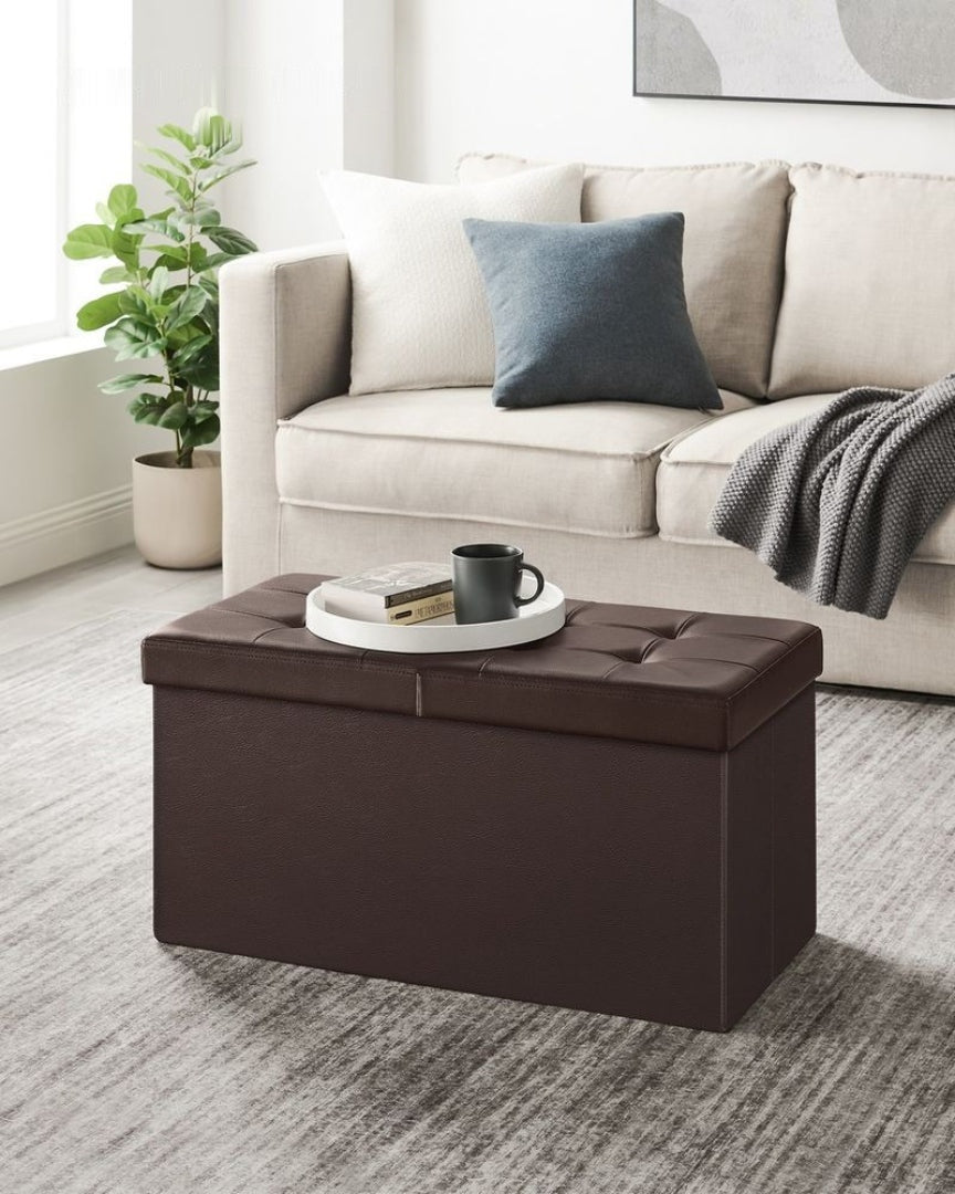43 Inch Folding Storage Ottoman Bench With Flip Lid & Divider – product view 12 | Ridgefield Furniture