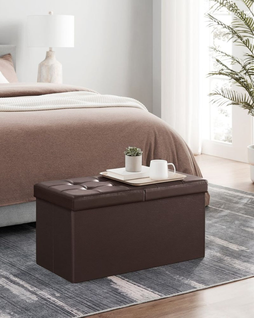 43 Inch Folding Storage Ottoman Bench With Flip Lid & Divider – product view 13 | Ridgefield Furniture