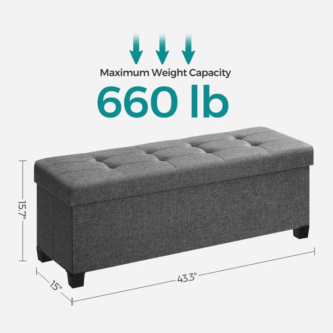 43.3 Inch Storage Ottoman Bench With Lid – product view 8 | Ridgefield Furniture