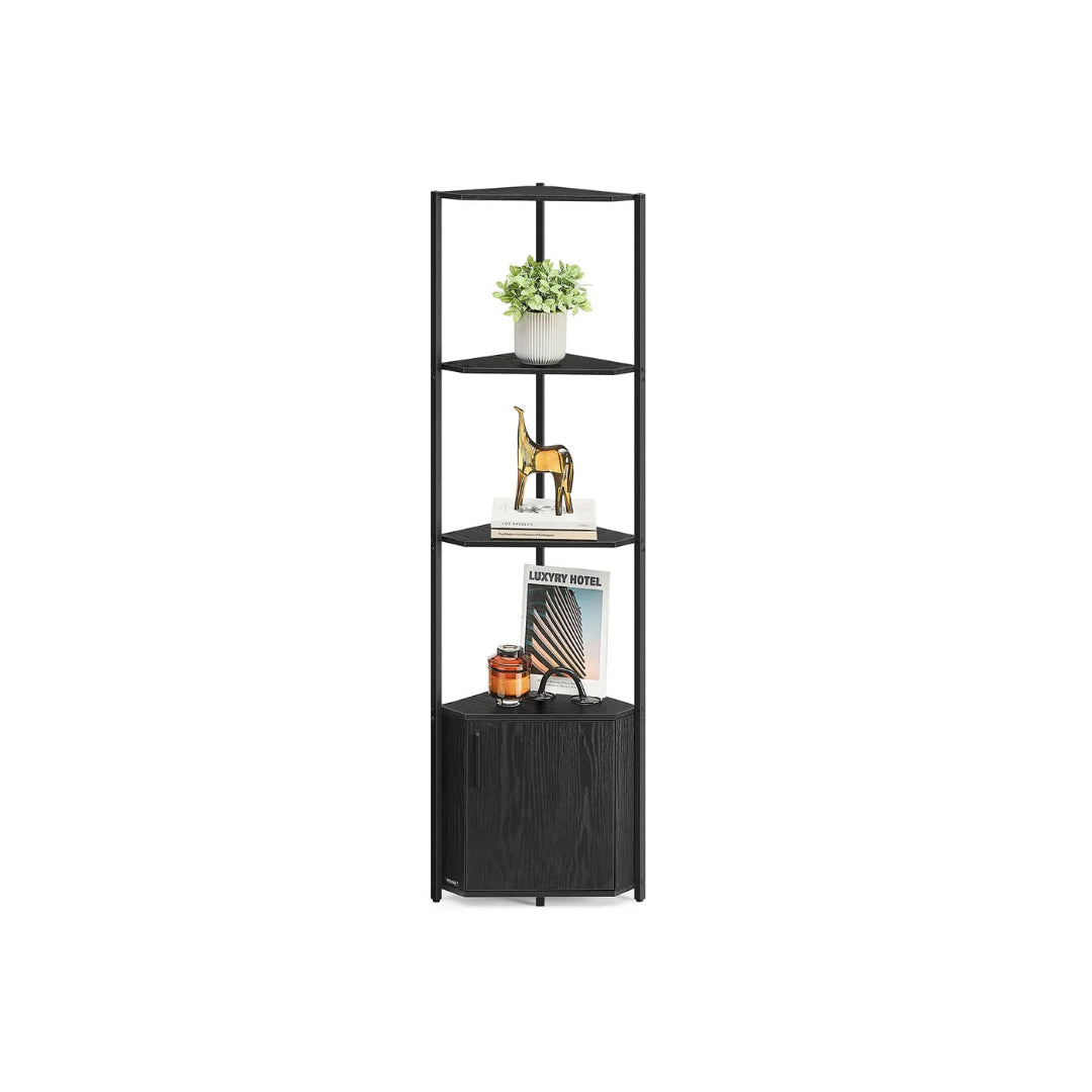 5 Tier Corner Shelving Unit With Cabinet Storage Shelf – product view 1 | Ridgefield Furniture