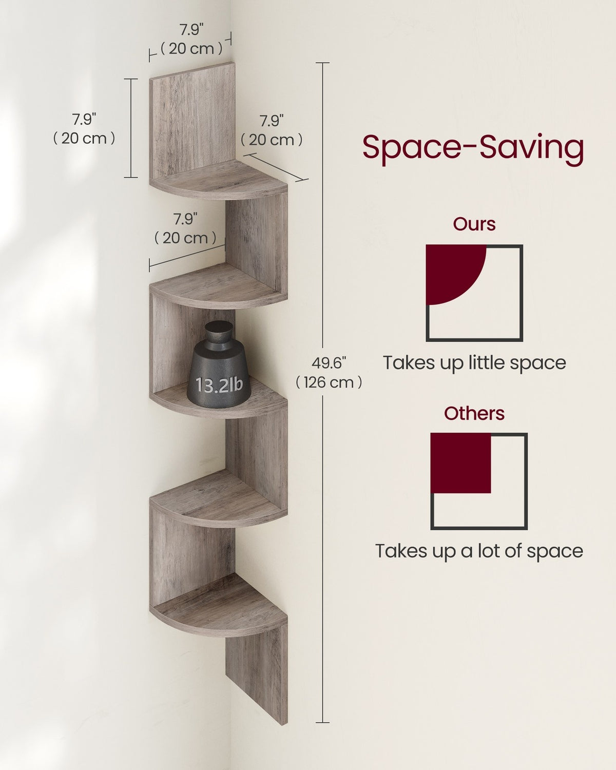 5-Tier Floating Wall Shelf - product photo 17