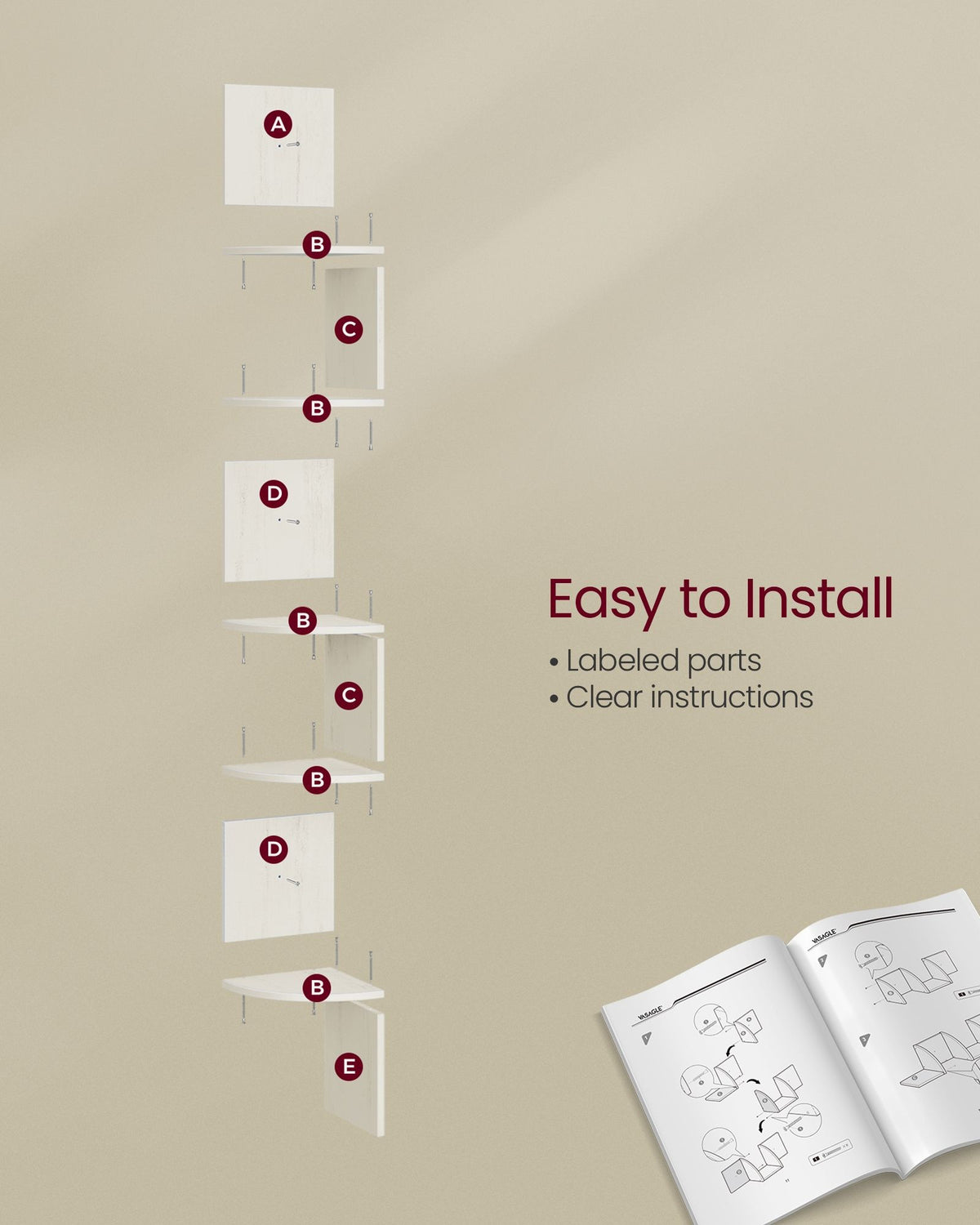 5-Tier Floating Wall Shelf - product photo 36