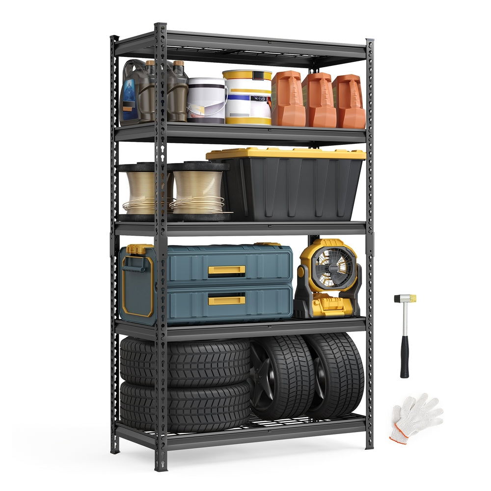 5 Tier Heavy Duty Garage Shelving, 2200 lb Capacity Boltless Rack - product photo 01