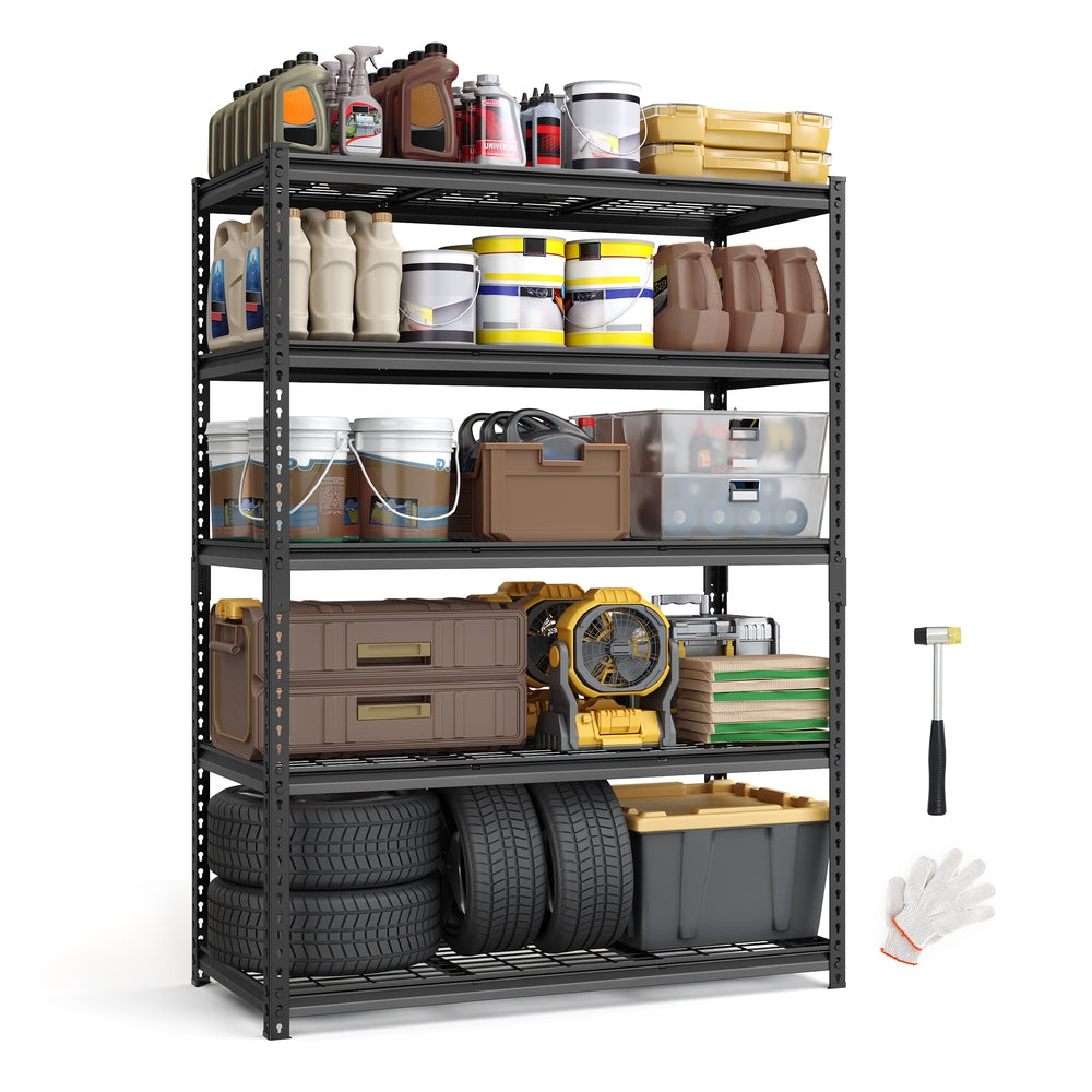 5 Tier Heavy Duty Garage Shelving, 2200 lb Capacity Boltless Rack - product photo 09