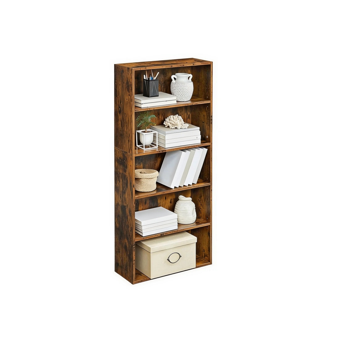 5 Tier Open Bookcase With Adjustable Storage Shelves – product view 7 | Ridgefield Furniture