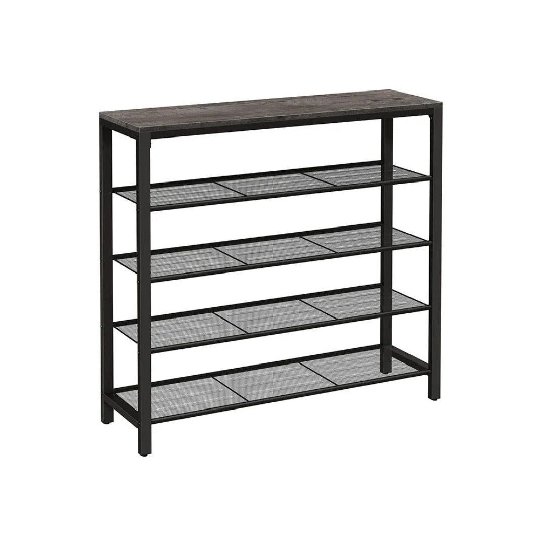 5 Tier Shoe Rack With Mesh Shelves & Storage Top Organizer – product view 17 | Ridgefield Furniture