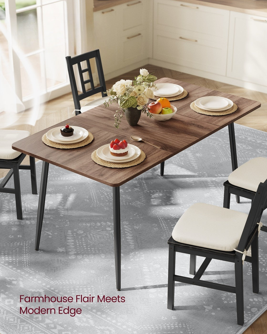 55.1 Inch Dining Table For 4 To 6 People, Modern Kitchen Table - product photo 08