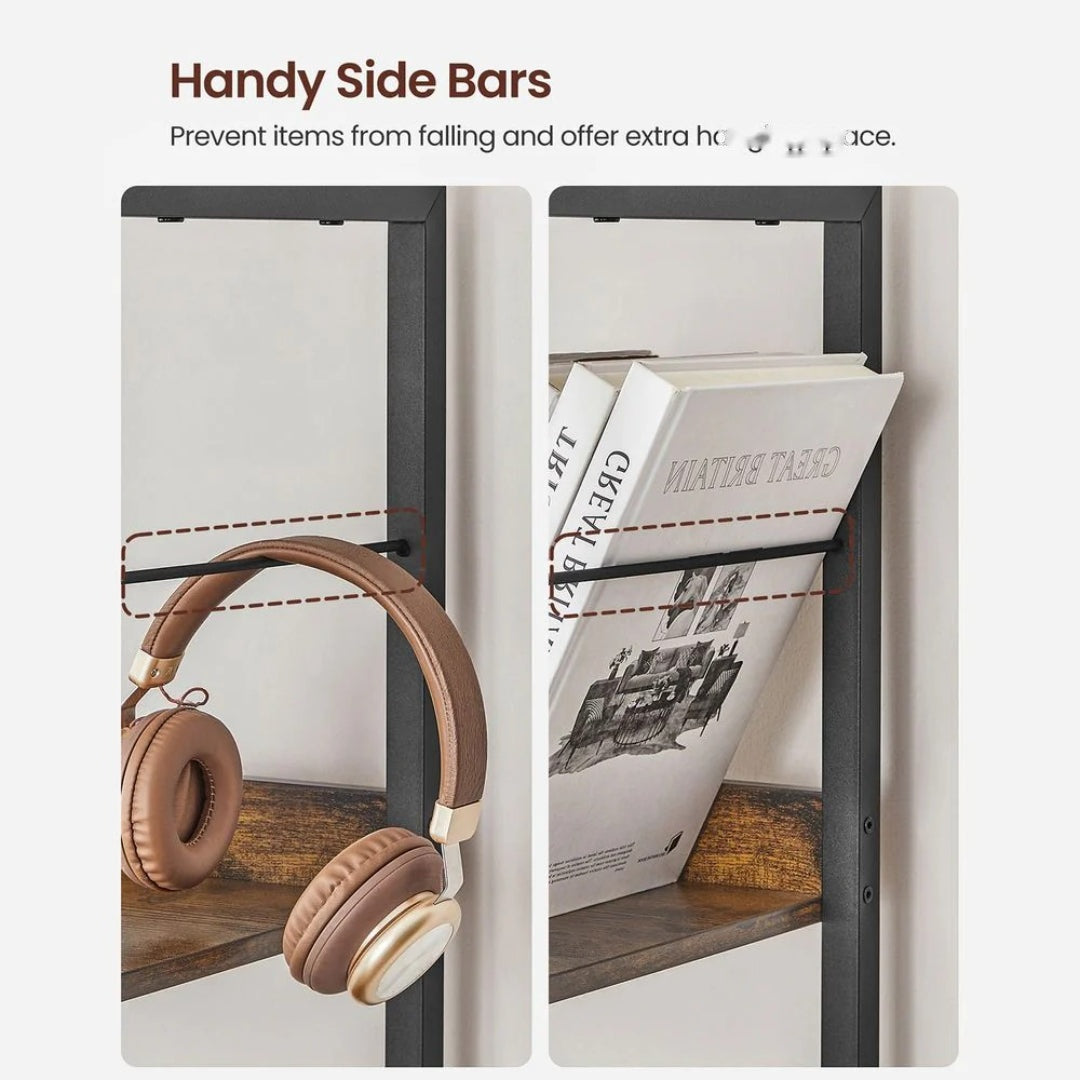 6 Tier Industrial Bookshelf With Steel Frame Storage Shelf – product view 5 | Ridgefield Furniture