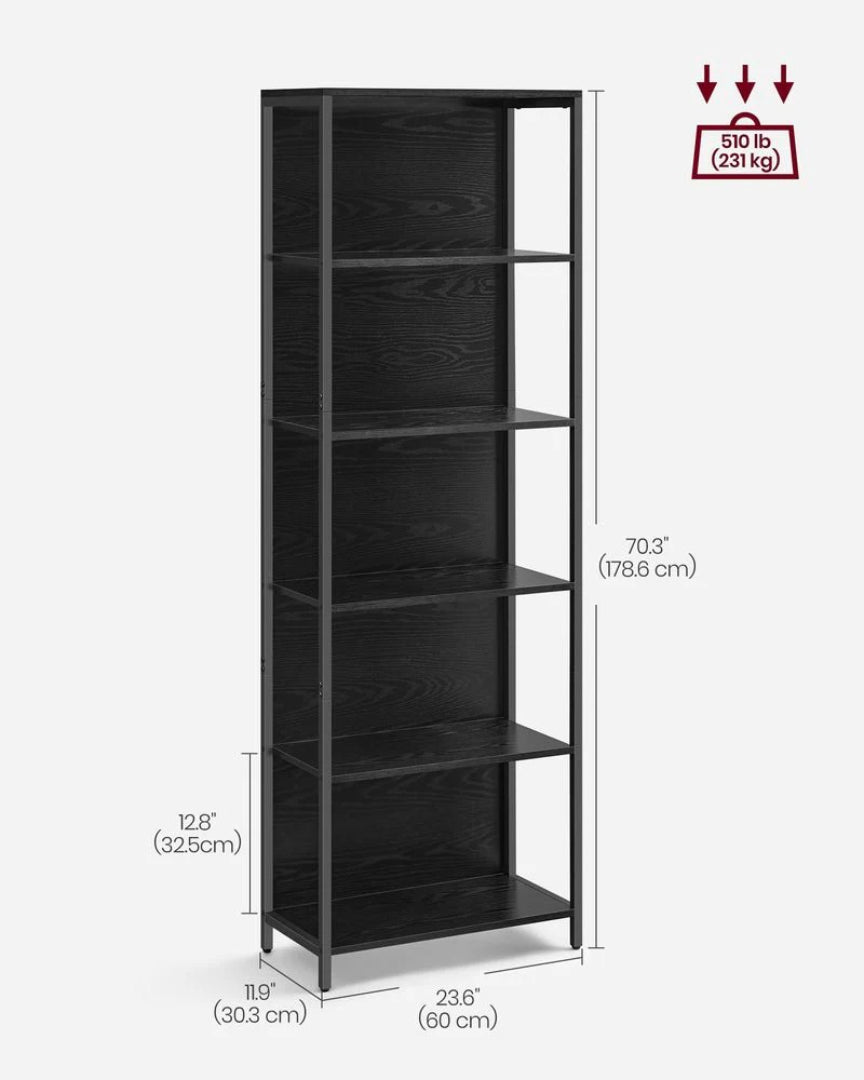 6 Tier LED Bookshelf With Dimmable Lights Display Shelf – product view 11 | Ridgefield Furniture