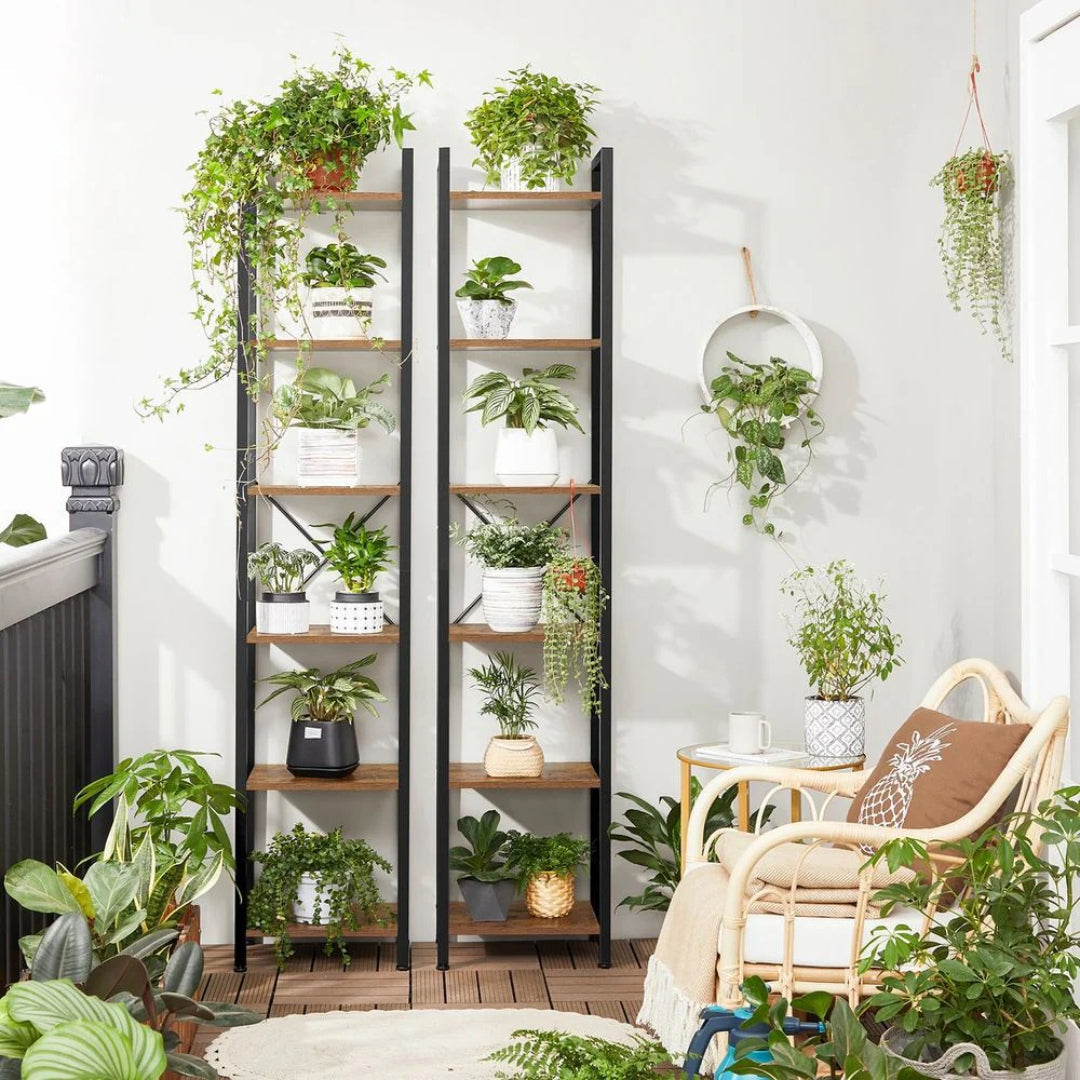6 Tier Narrow Bookcase With Steel Frame Storage Shelf – product view 7 | Ridgefield Furniture