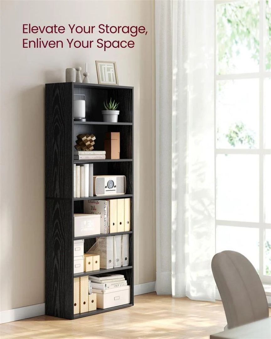 6 Tier Open Bookcase With Adjustable Storage Shelves – product view 10 | Ridgefield Furniture