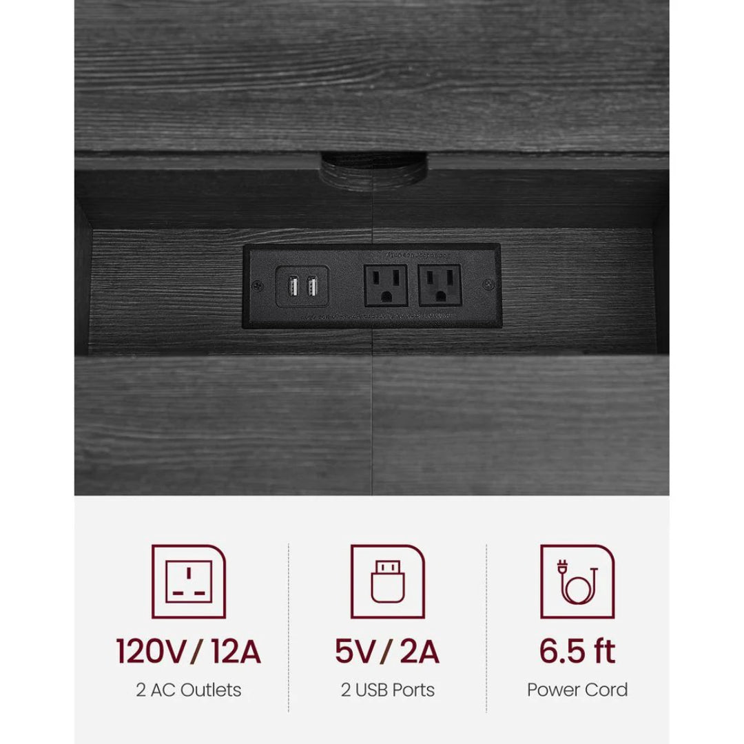 70-Inch Console Table with Charging Station and Storage Shelves – product view 15 | Ridgefield Furniture