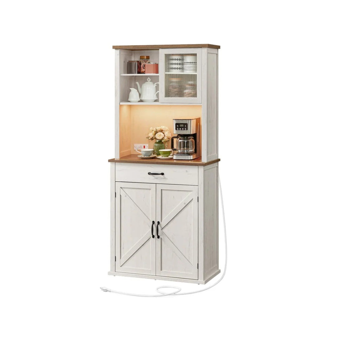 71-Inch Pantry Cabinet with Lights and Charging Station – product view 2 | Ridgefield Furniture