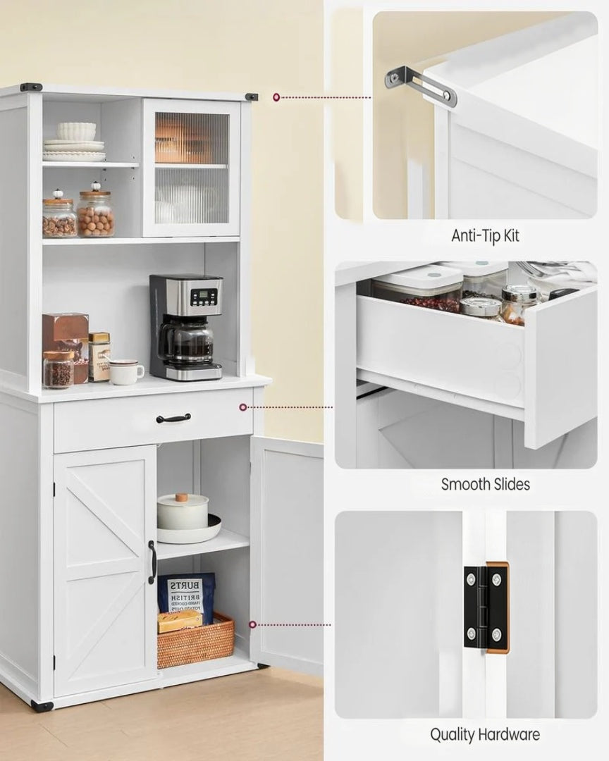 71-Inch Pantry Cabinet with Lights and Charging Station – product view 9 | Ridgefield Furniture