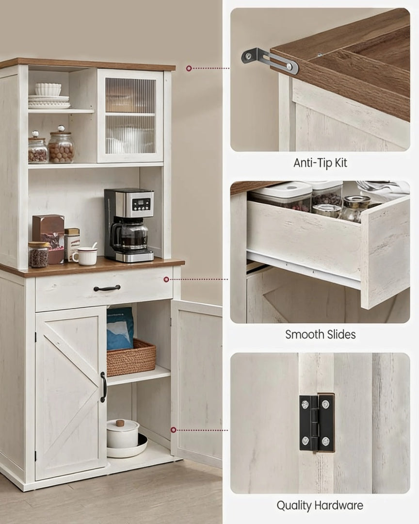 71-Inch Pantry Cabinet with Lights and Charging Station – product view 17 | Ridgefield Furniture