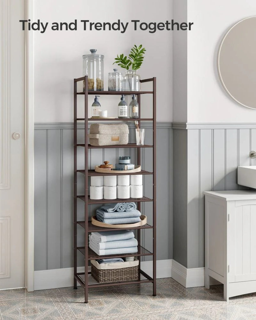 8 Tier Narrow Shoe Rack With Metal Shelves – product view 6 | Ridgefield Furniture
