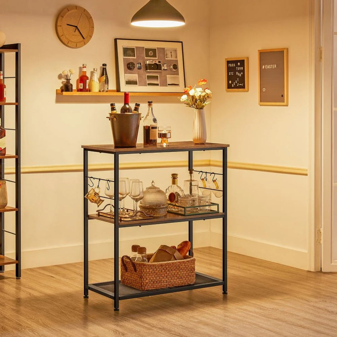 Baker’s Rack with 3 Shelves and Hooks – product view 4 | Ridgefield Furniture