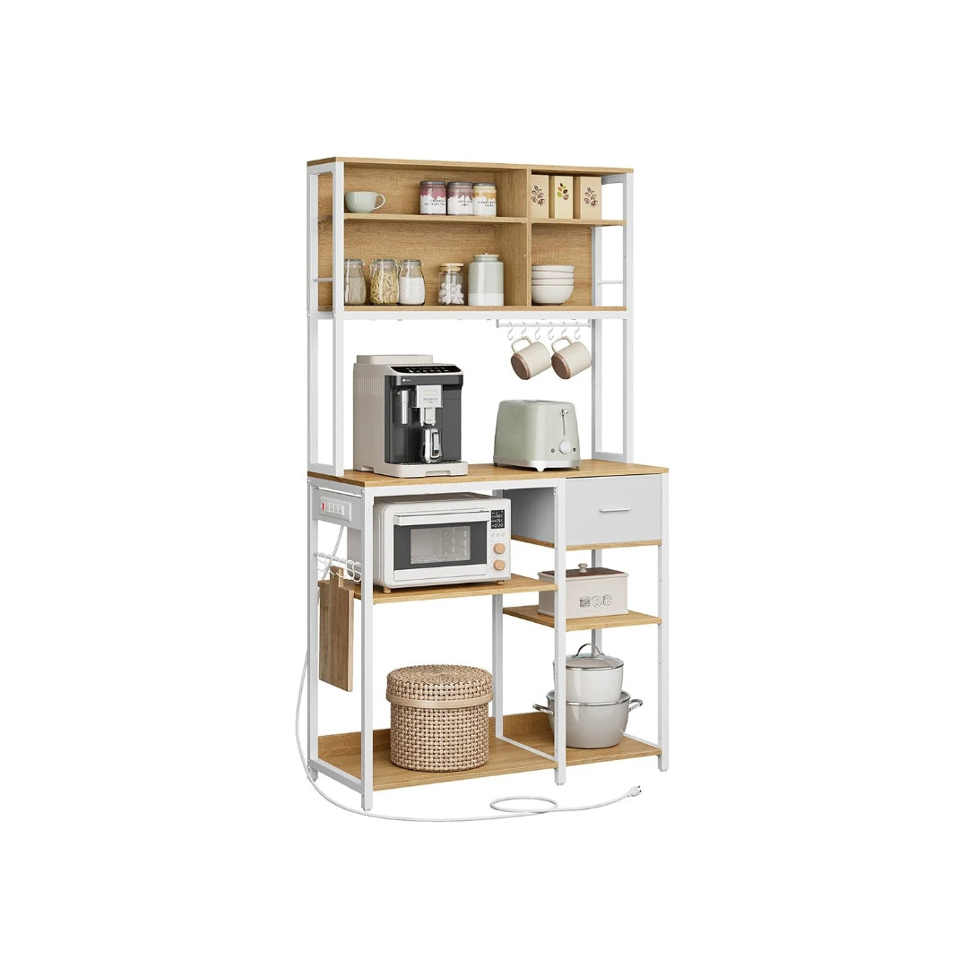 Baker’s Rack with Charging Station and Storage Shelves – product view 4 | Ridgefield Furniture