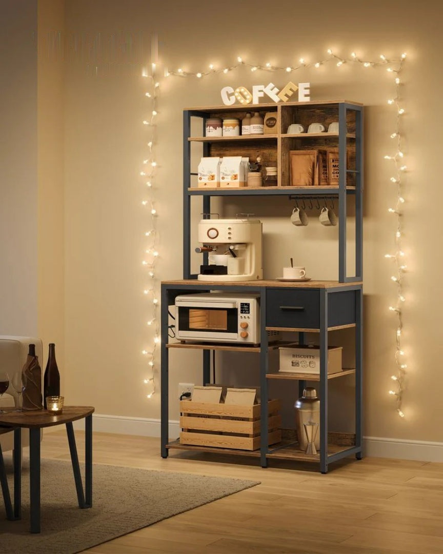 Baker’s Rack with Charging Station and Storage Shelves – product view 6 | Ridgefield Furniture
