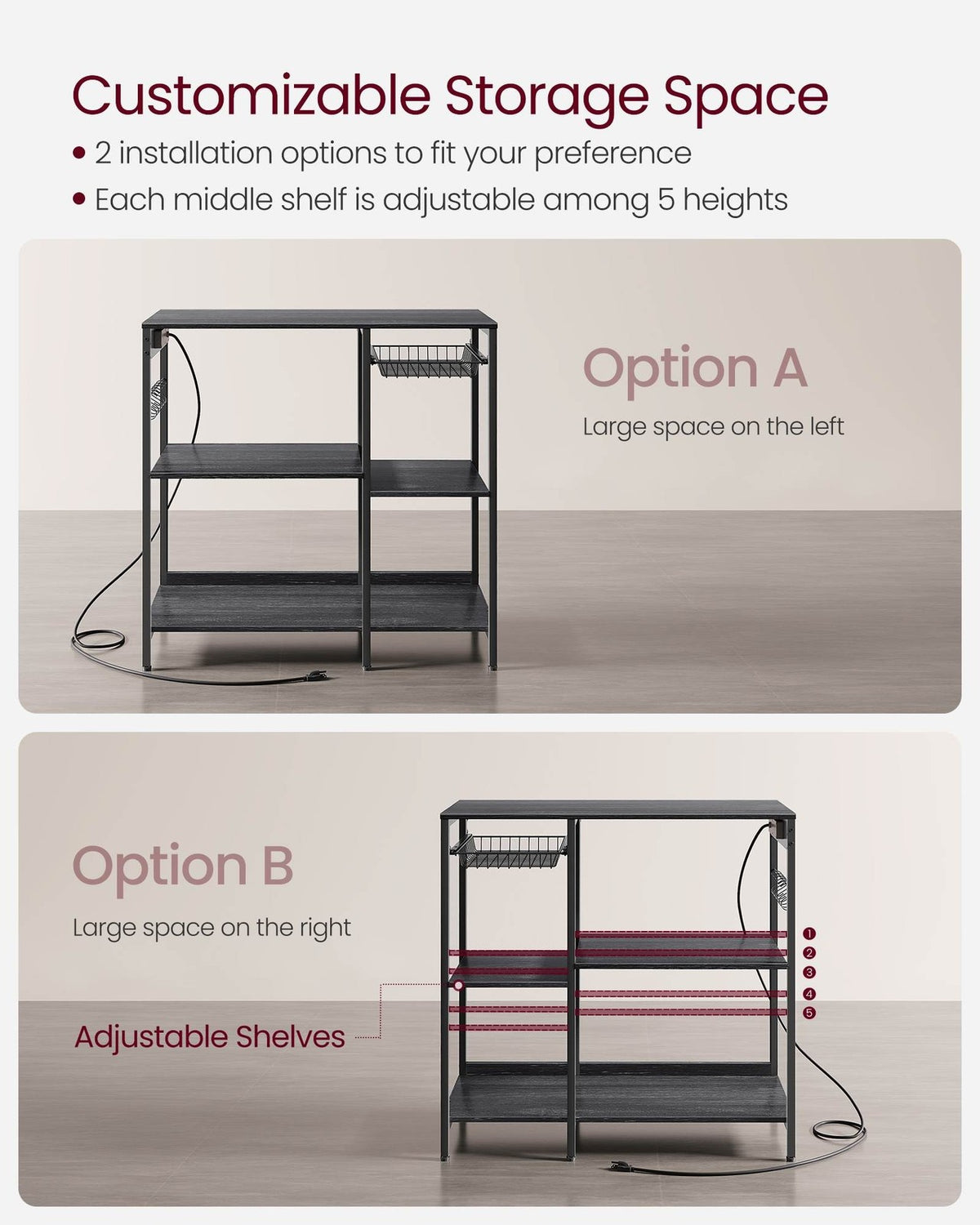 Baker's Rack With Charging Station - product photo 13