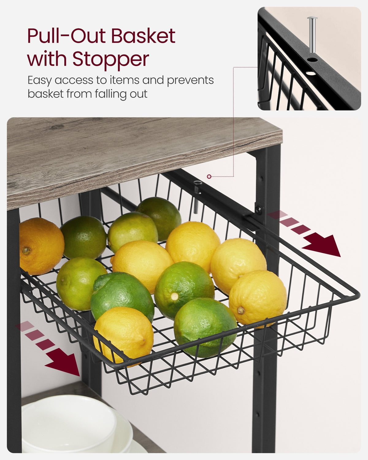 Bakers Rack With Charging Station And Adjustable Shelves, Kitchen Rack - product photo 50