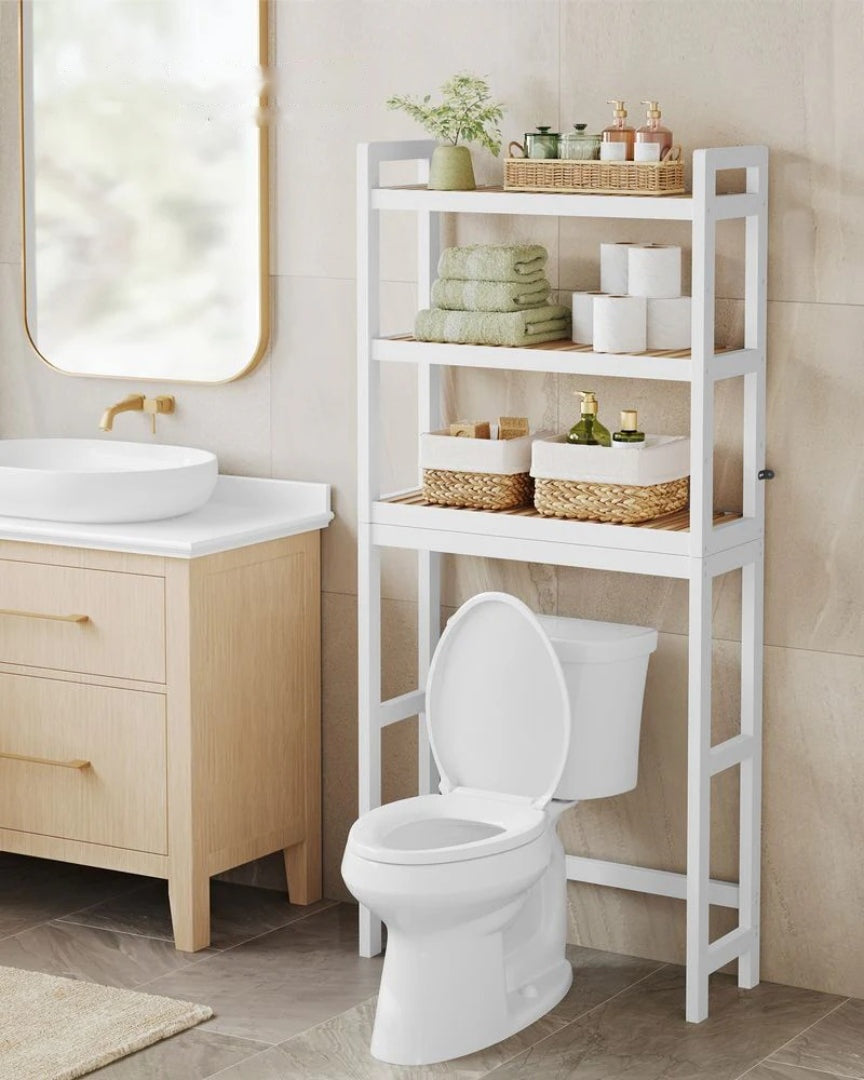 Bamboo Over Toilet Bathroom Organizer 3 Or 4 Tier Shelf – product view 9 | Ridgefield Furniture