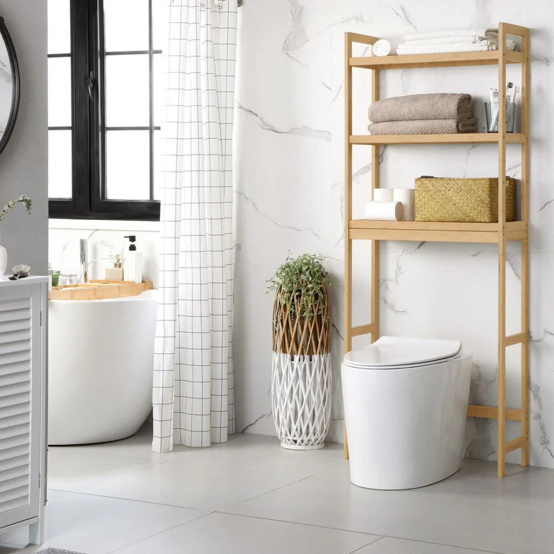 Bamboo Over Toilet Bathroom Organizer 3 Or 4 Tier Shelf – product view 16 | Ridgefield Furniture