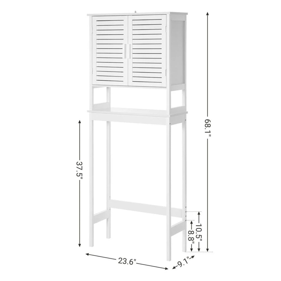 Bamboo Over Toilet Storage Cabinet With Doors And Shelf – product view 7 | Ridgefield Furniture
