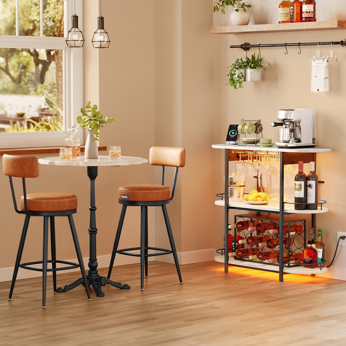 Bar Cabinet With LED Lights And Power Outlets - product photo 19