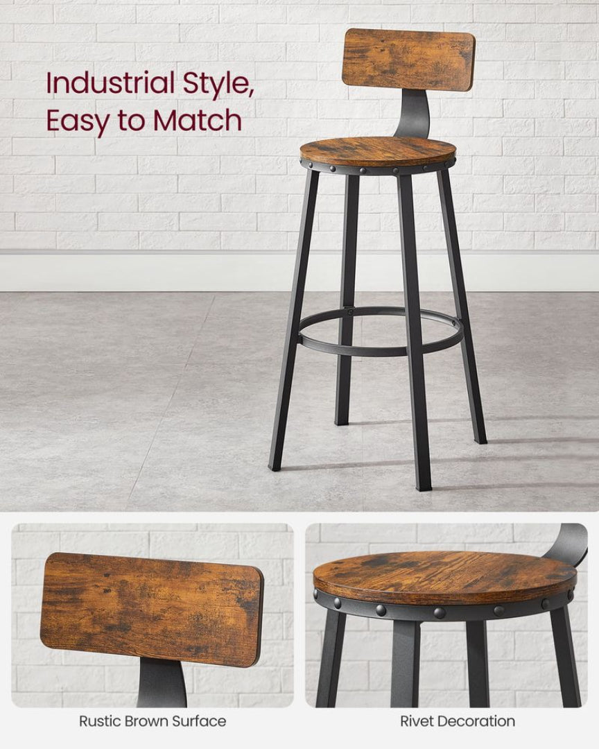 Bar Height Bar Stools with Backrest – product view 12 | Ridgefield Furniture