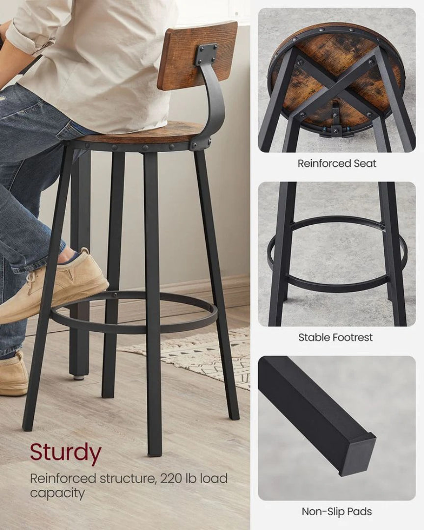 Bar Height Bar Stools with Backrest – product view 15 | Ridgefield Furniture