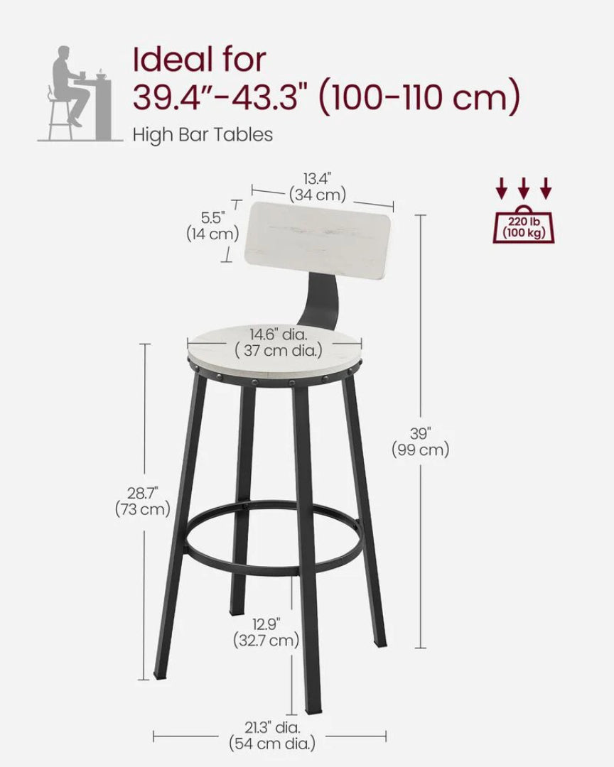 Bar Height Bar Stools with Backrest – product view 21 | Ridgefield Furniture