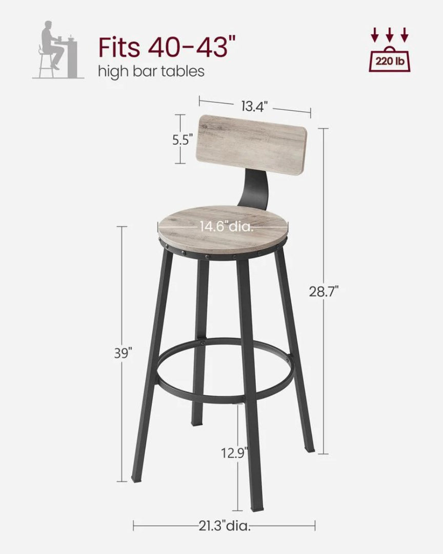 Bar Height Bar Stools with Backrest – product view 34 | Ridgefield Furniture