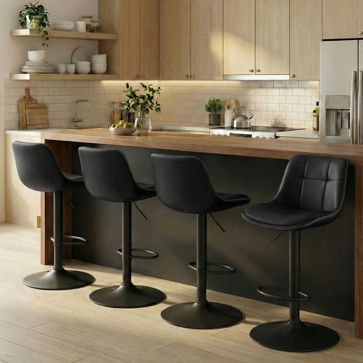 Bar Stools, Swivel Bar Chairs - ULJB095BH01-2J