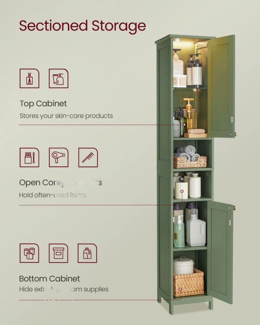 Bathroom Cabinet With Lights Tall Storage Cabinet 66.9in High – product view 4 | Ridgefield Furniture