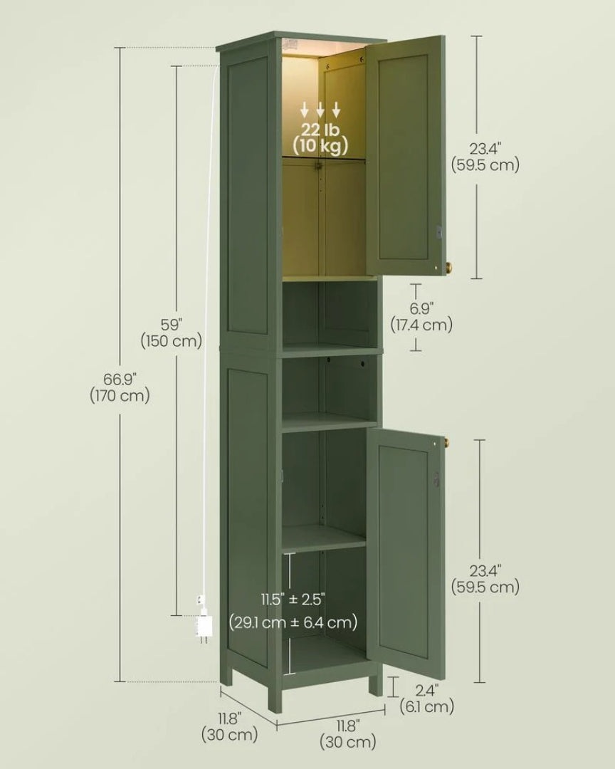 Bathroom Cabinet With Lights Tall Storage Cabinet 66.9in High – product view 6 | Ridgefield Furniture