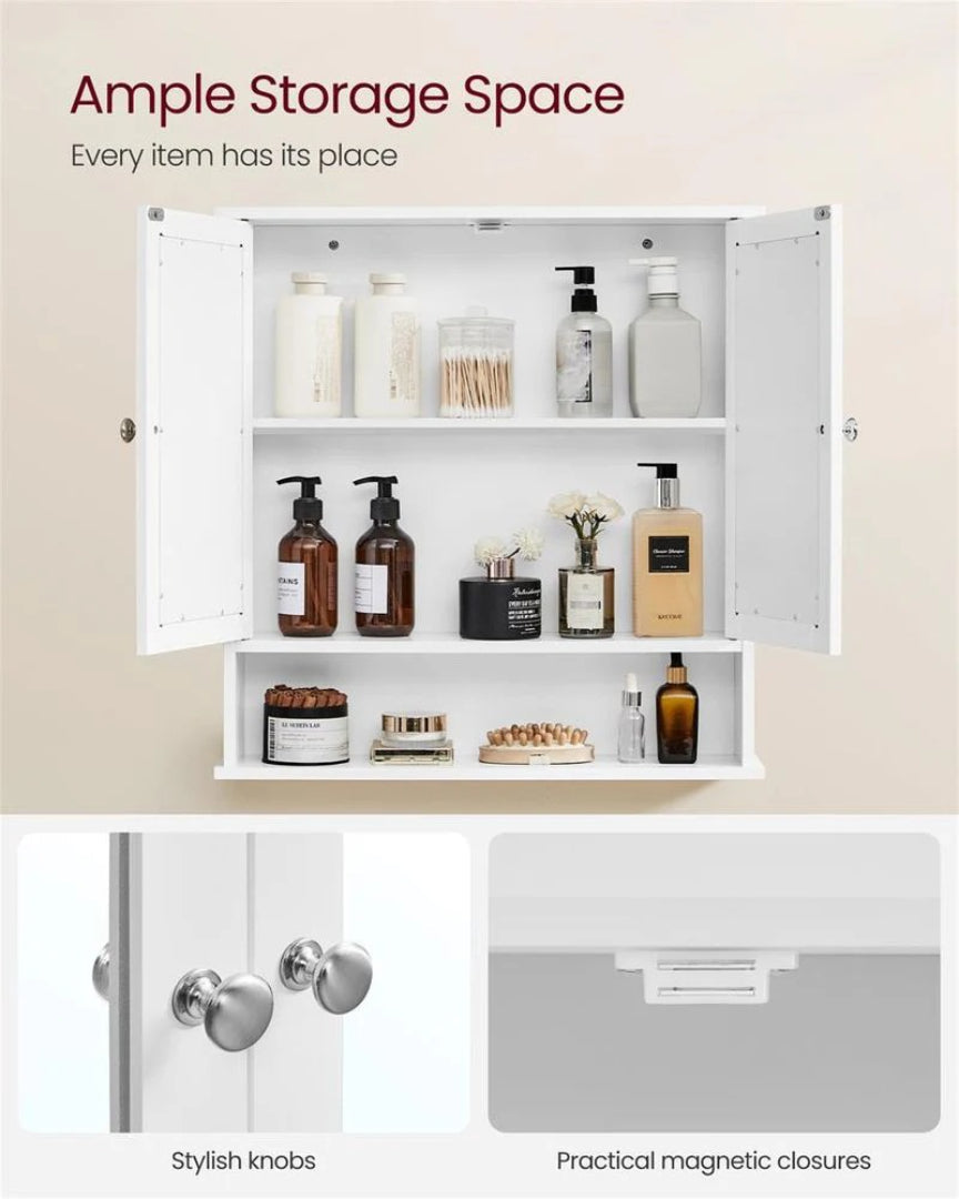 Bathroom Cabinet With Mirror Wall Mounted Storage 22.2in Wide – product view 7 | Ridgefield Furniture