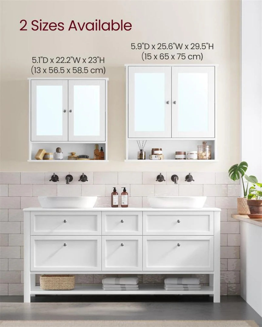 Bathroom Cabinet With Mirror Wall Mounted Storage 22.2in Wide – product view 9 | Ridgefield Furniture