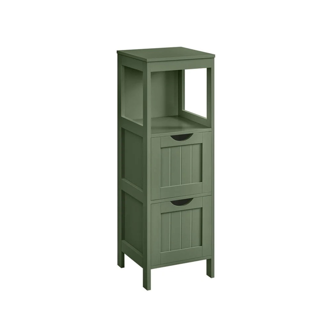 Bathroom Floor Cabinet With 2 Drawers Slim Storage 35in High – product view 4 | Ridgefield Furniture