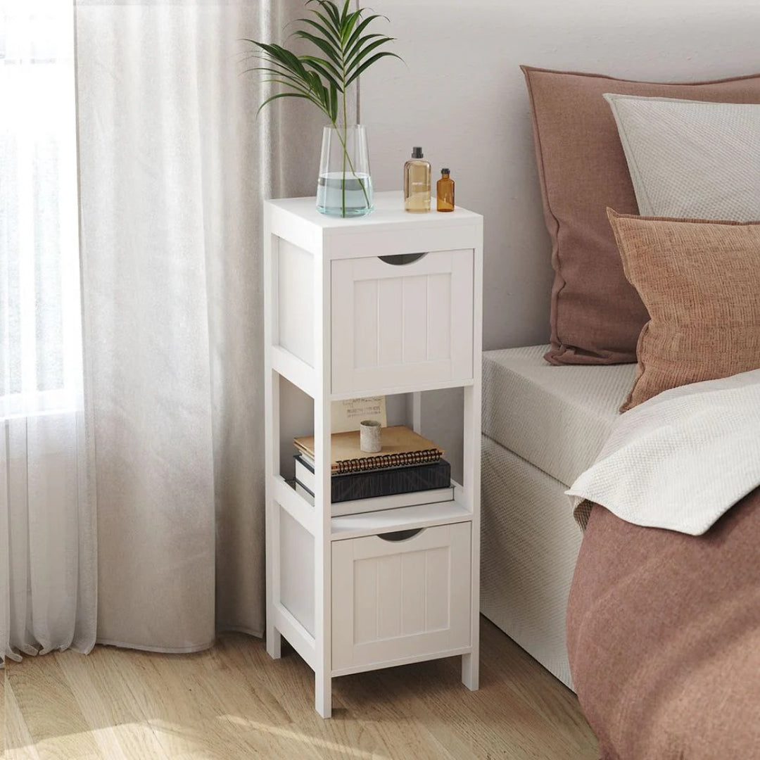 Bathroom Floor Cabinet With 2 Drawers Slim Storage 35in High – product view 7 | Ridgefield Furniture