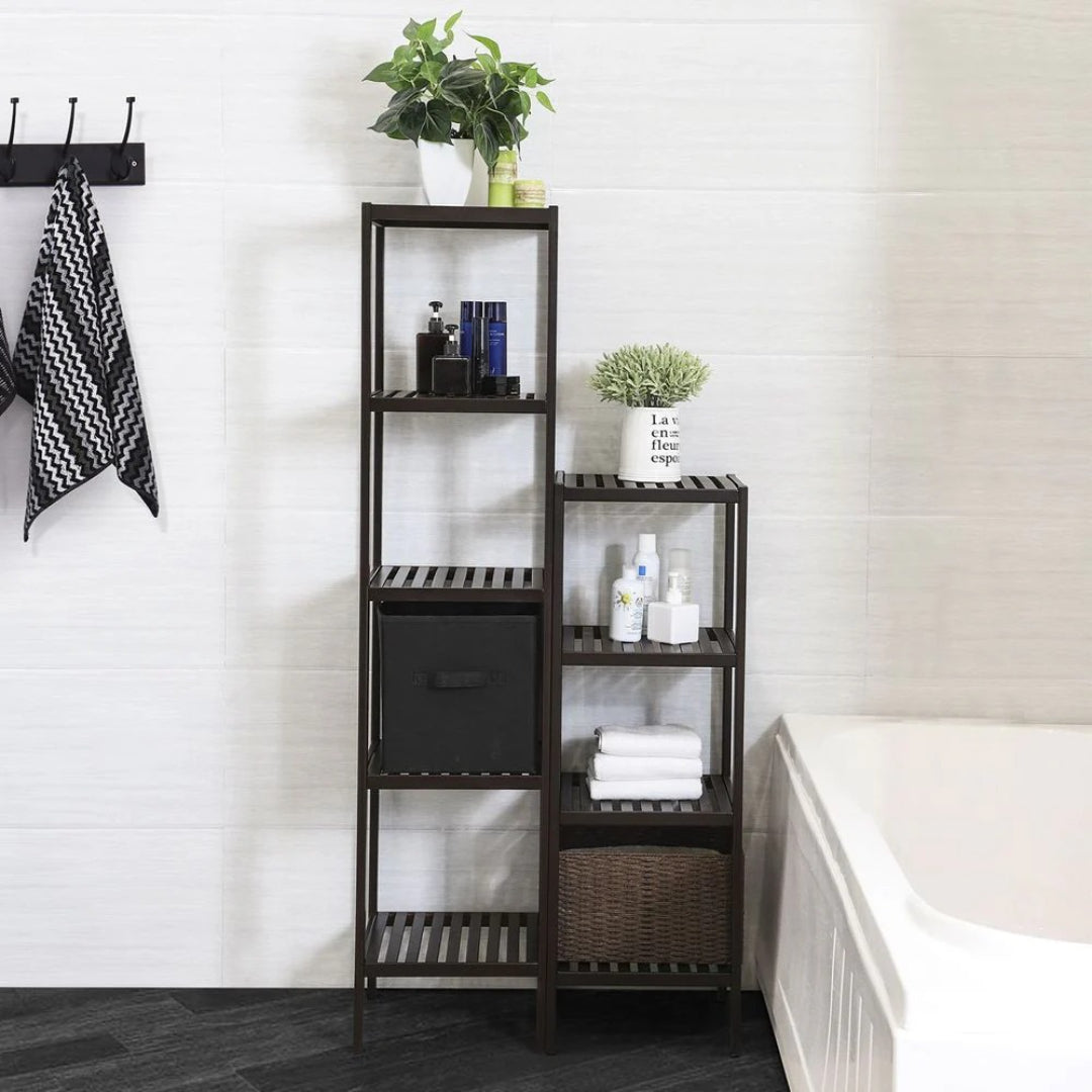 Bathroom Shelf 4-Tier Bamboo Storage Rack 38.6in High – product view 15 | Ridgefield Furniture