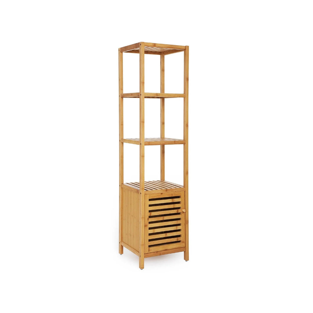 Bathroom Storage Cabinet 4-Tier Bamboo Floor Cabinet 55.5in High – product view 1 | Ridgefield Furniture