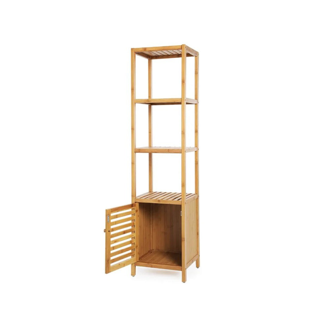 Bathroom Storage Cabinet 4-Tier Bamboo Floor Cabinet 55.5in High – product view 5 | Ridgefield Furniture