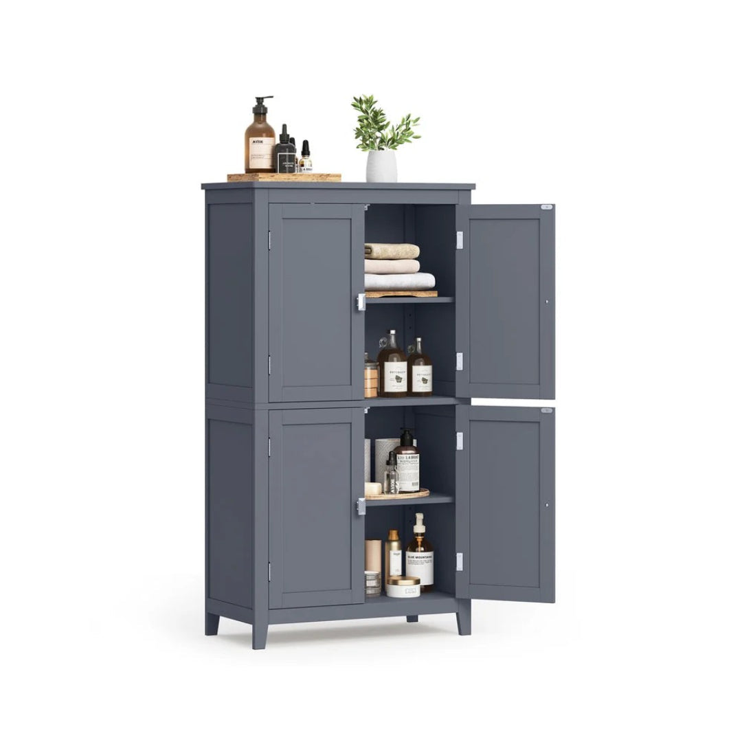 Bathroom Storage Cabinet Floor Cabinet 4 Doors Adjustable Shelves – product view 5 | Ridgefield Furniture