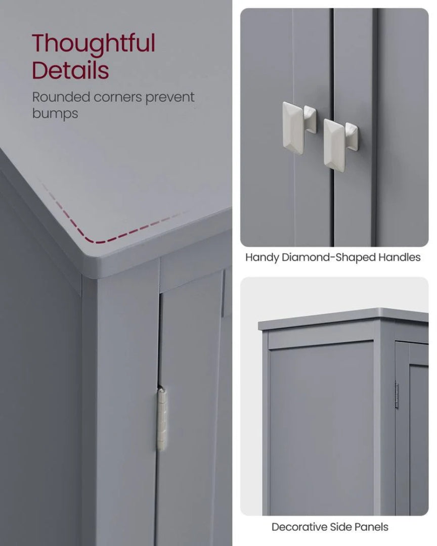 Bathroom Storage Cabinet Floor Cabinet 4 Doors Adjustable Shelves – product view 9 | Ridgefield Furniture